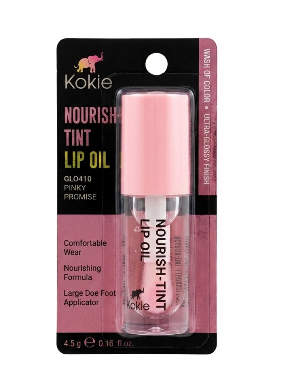 Kokie Nourish-Tint Lip Oil - PINKY PROMISE (GLO410) - NIB